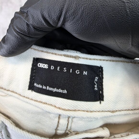 ASOS Design Jeans Womens Size 26 White High Waist Straight Leg Stretch Denim - Picture 9 of 11